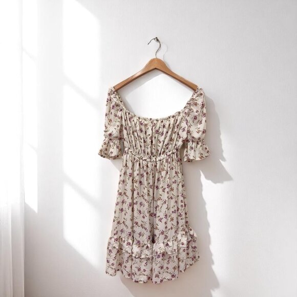 NWT J.ING Jing Floral Print Off Shoulder Mini Dress - Picture 6 of 6